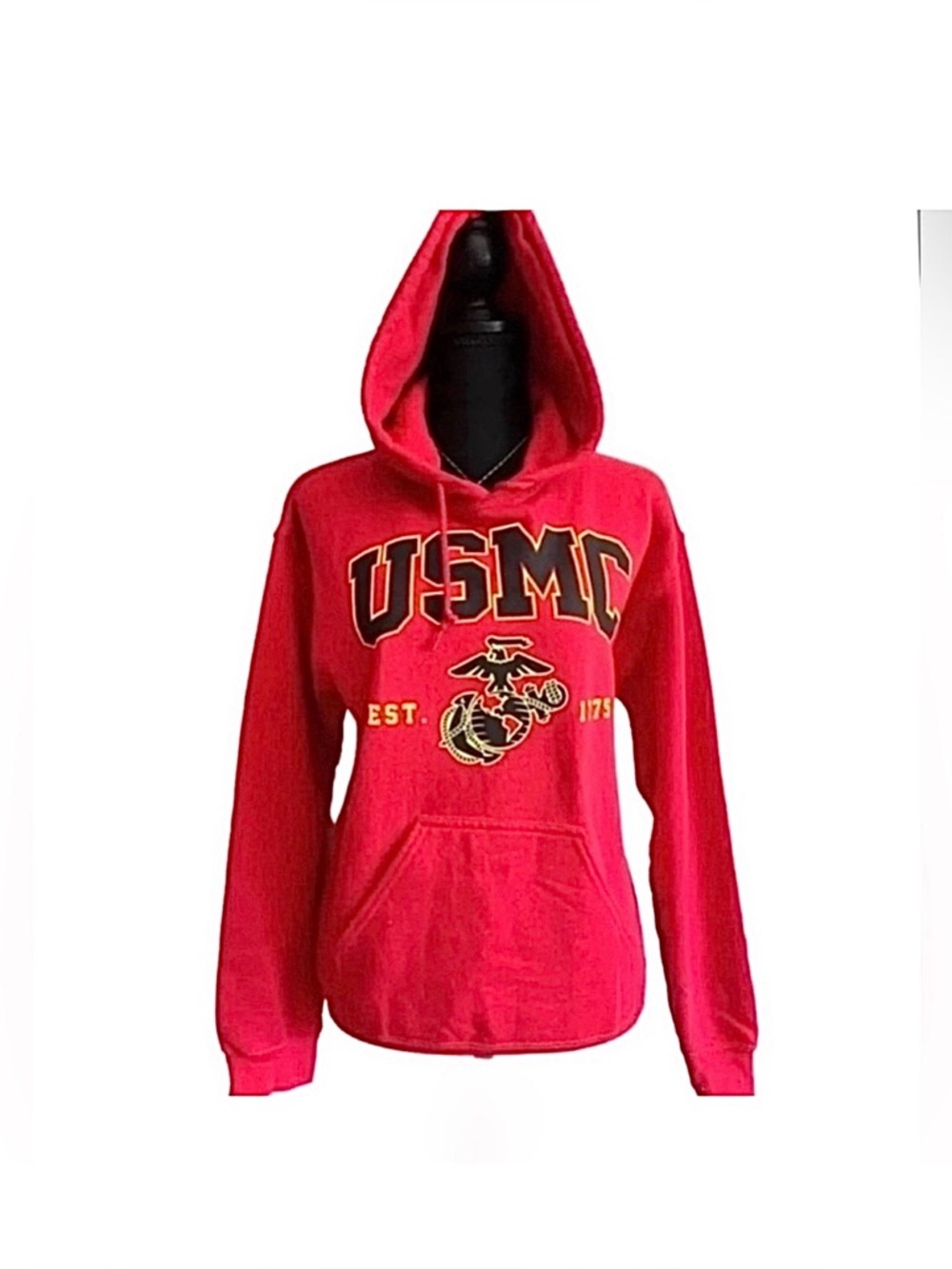 GILDAN ~ USMC Red and Gold long sleeve pullover hoodie sweat shirt size SP